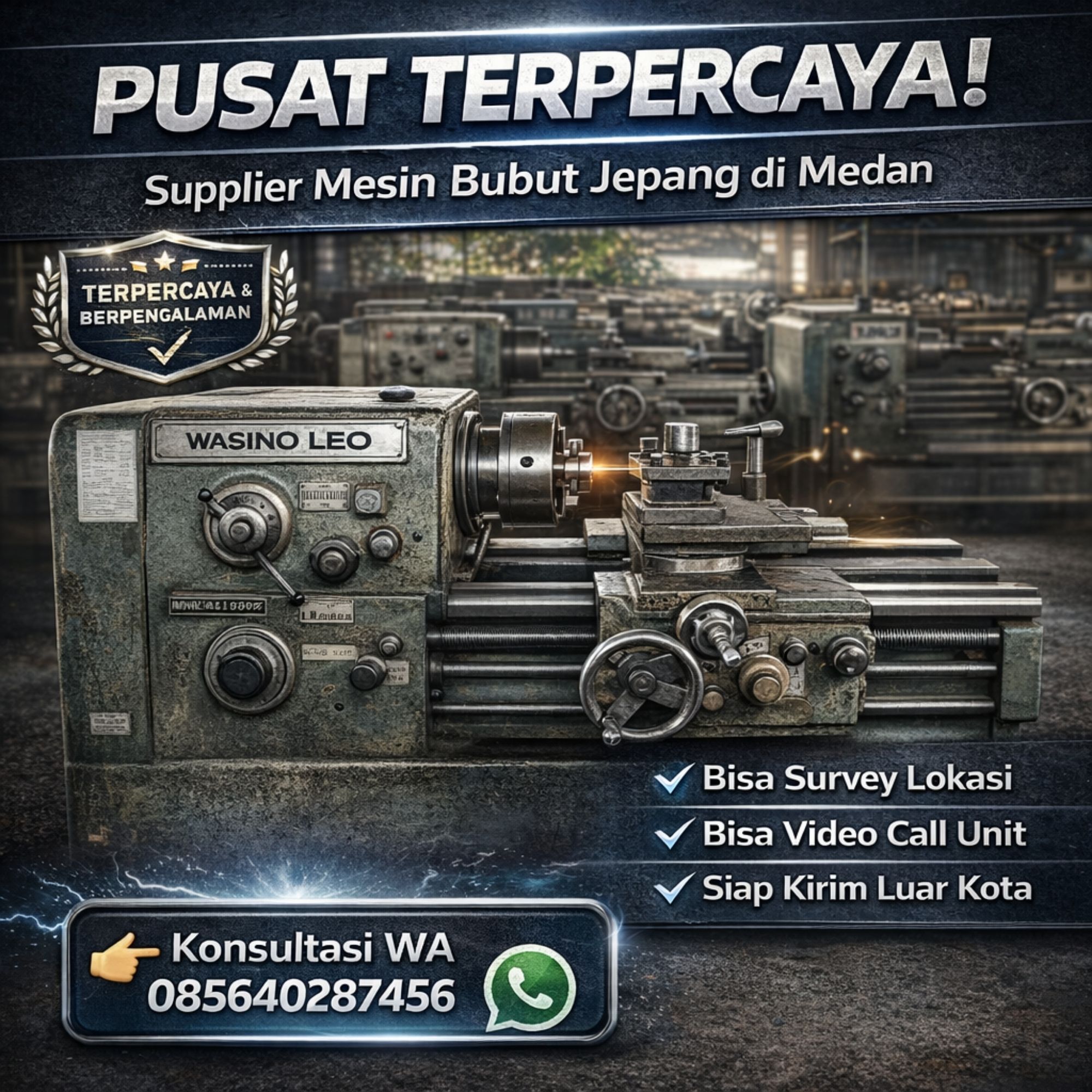 PUSAT TERPERCAYA! WA 085640287456 Pusat Mesin Bubut Jepang Mazak 860 Bekas di Denpasar Bali