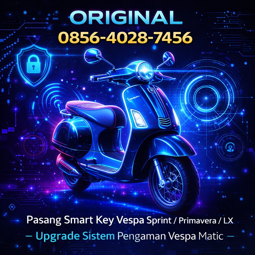 ORIGINAL 0856-4028-7456 | Pasang Smart Key Vespa Sprint / Primavera / LX – Upgrade Sistem Pengaman Vespa Matic
