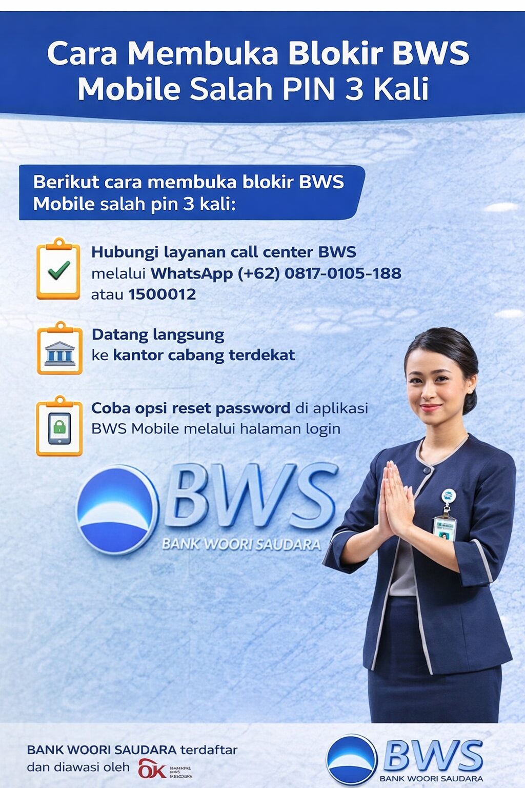 Cara buka blokir bws mobile bank woori saudara