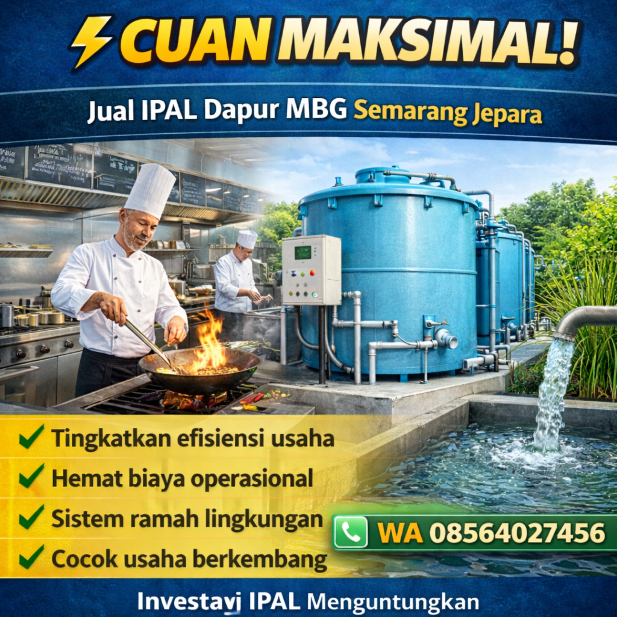 CUAN MAKSIMAL WA 085640287456 Jual IPAL Dapur MBG di Kota Semarang Jepara