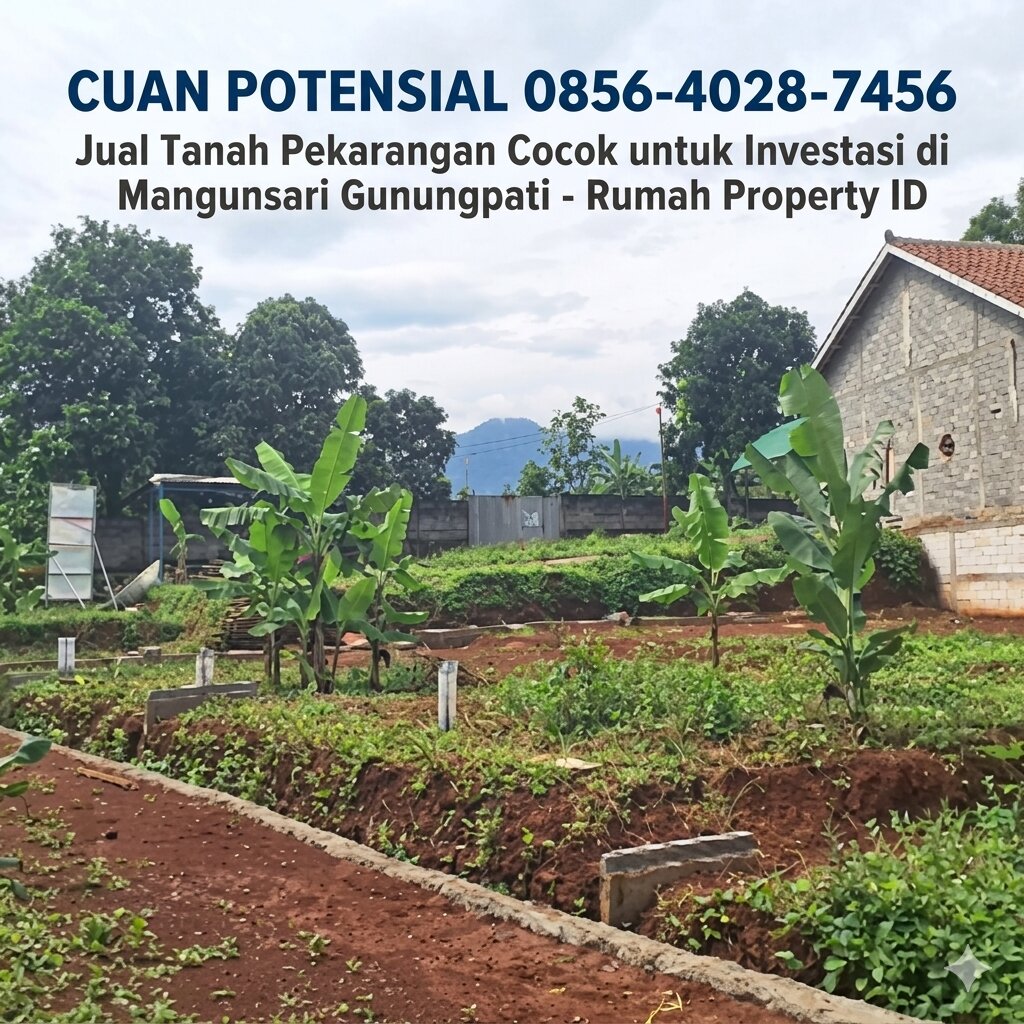 CUAN POTENSIAL 0856-4028-7456 Jual Tanah Pekarangan Cocok untuk Investasi di Mangunsari Gunungpati – Rumah Property ID
