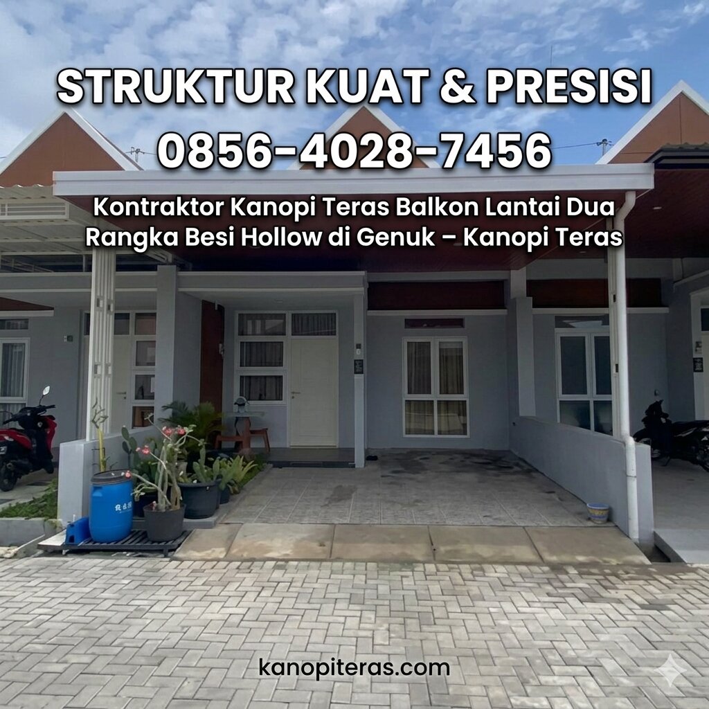 STRUKTUR KUAT & PRESISI 0856-4028-7456 Kontraktor Kanopi Teras Balkon Lantai Dua Rangka Besi Hollow di Genuk – Kanopi Teras