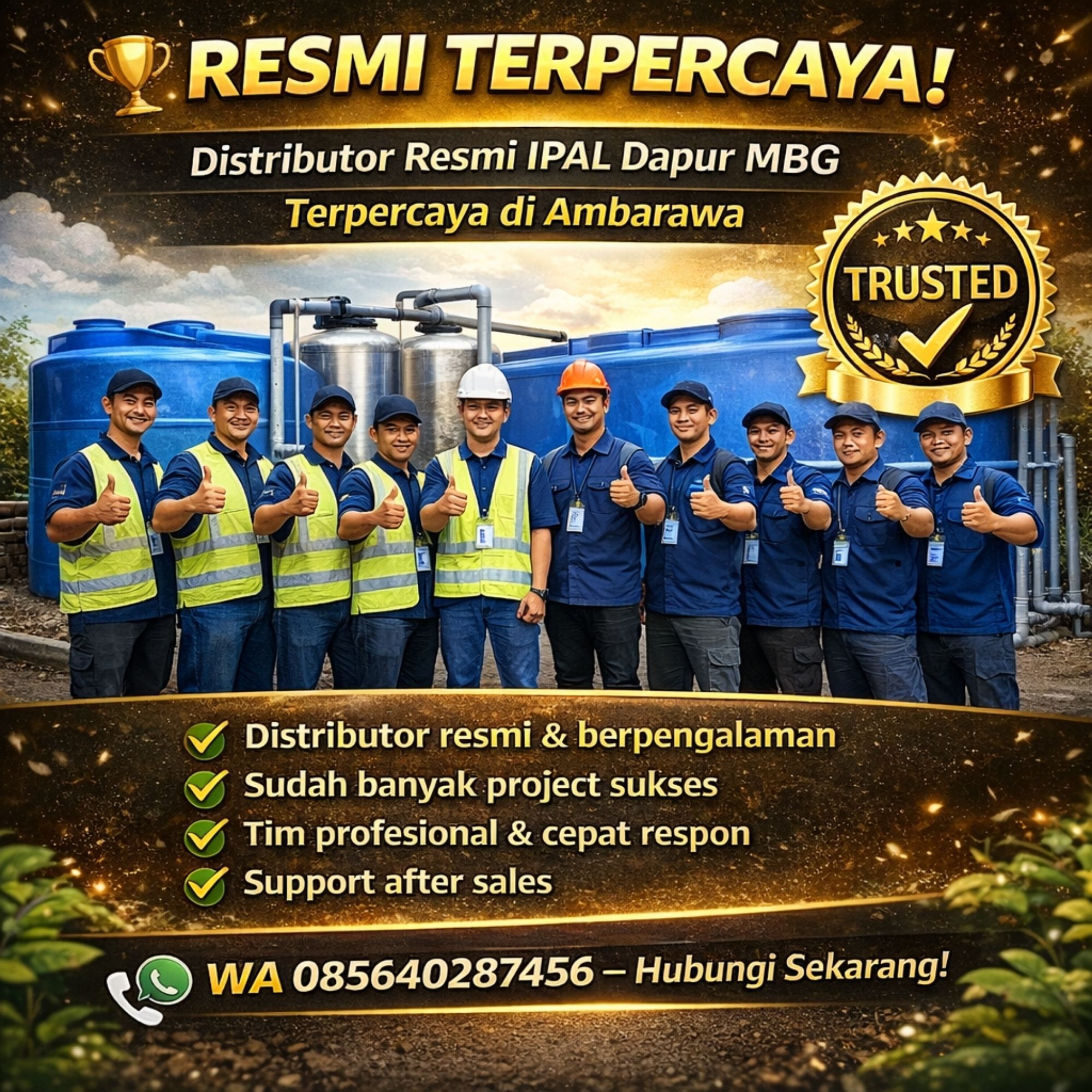 RESMI TERPERCAYA WA 085640287456 Distributor Resmi IPAL Dapur MBG Terpercaya di Ambarawa