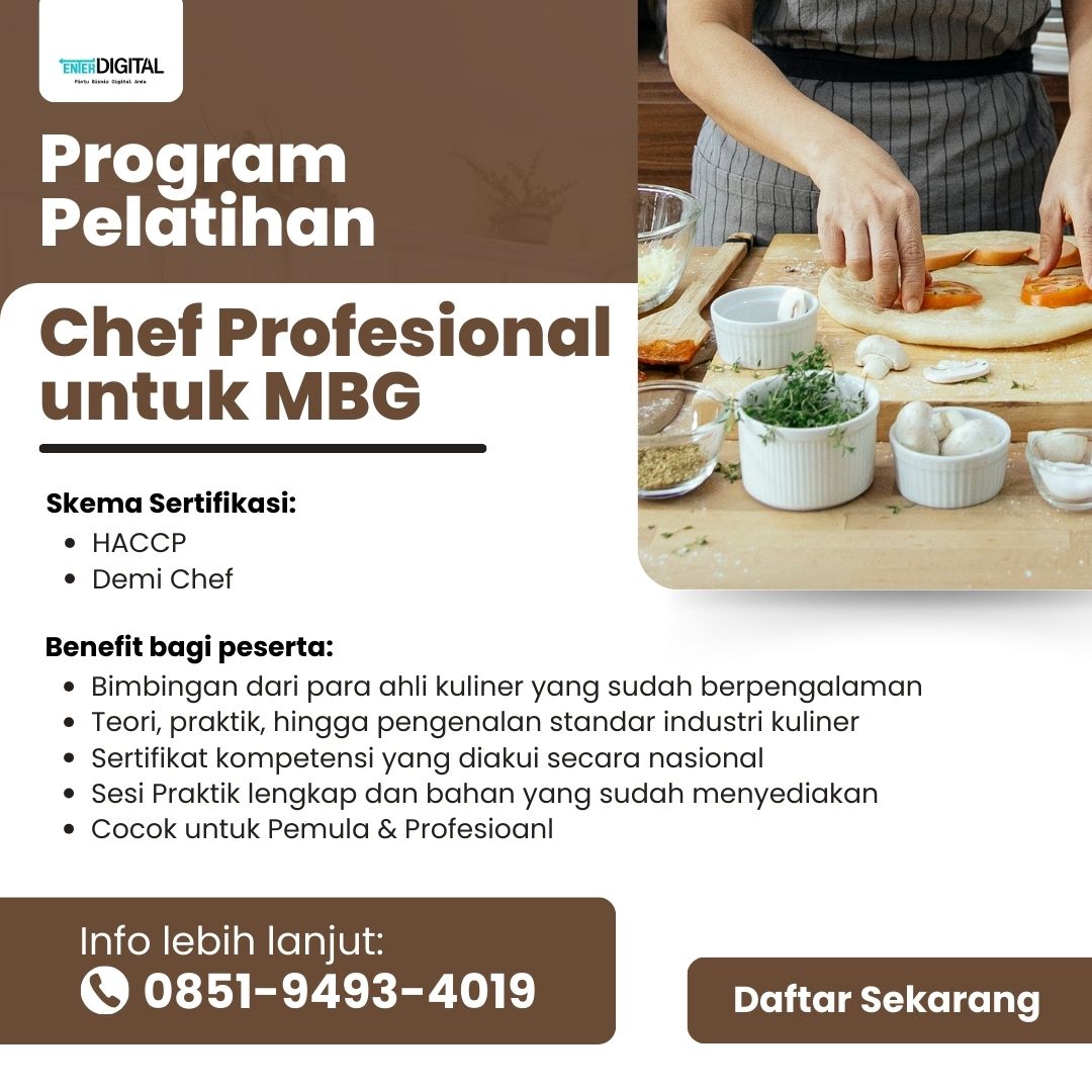 TERBAIK! WA: 0851-9493-4019, Sertifikasi BNSP Demi Chef Pekanbaru
