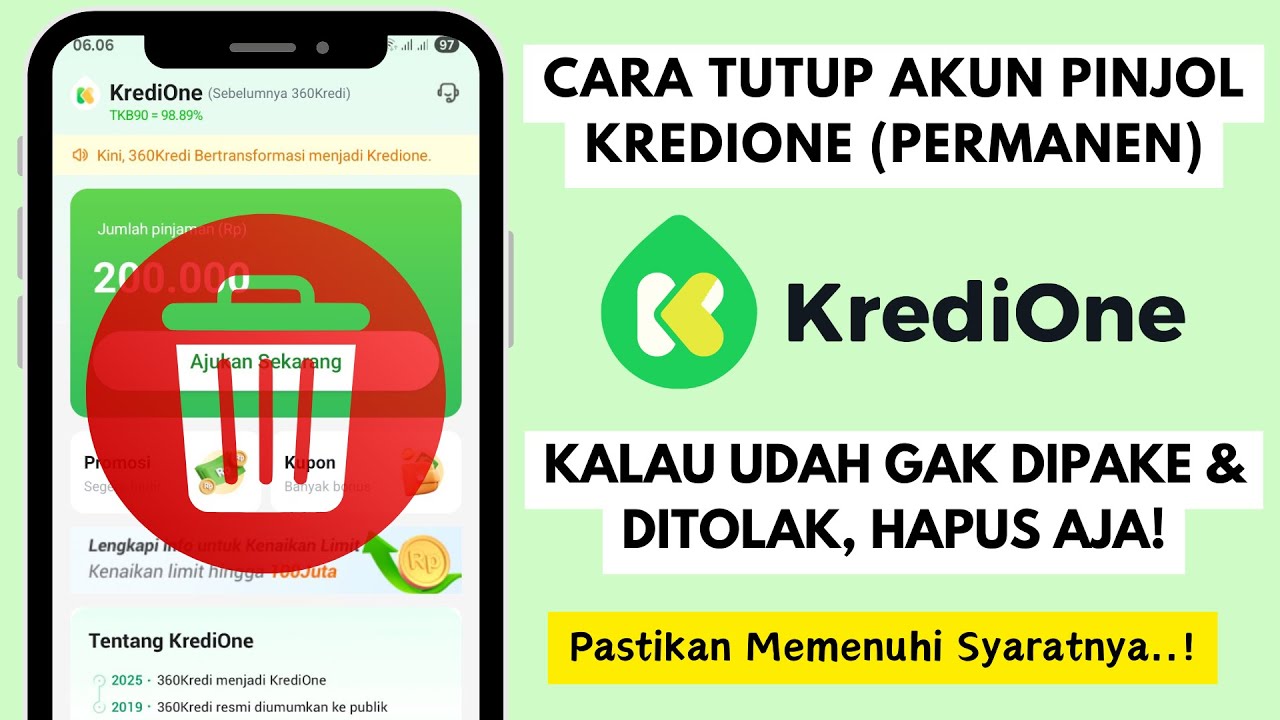 Bagaimana tips Cara Menonaktifkan dan Menghapus akun KrediOne