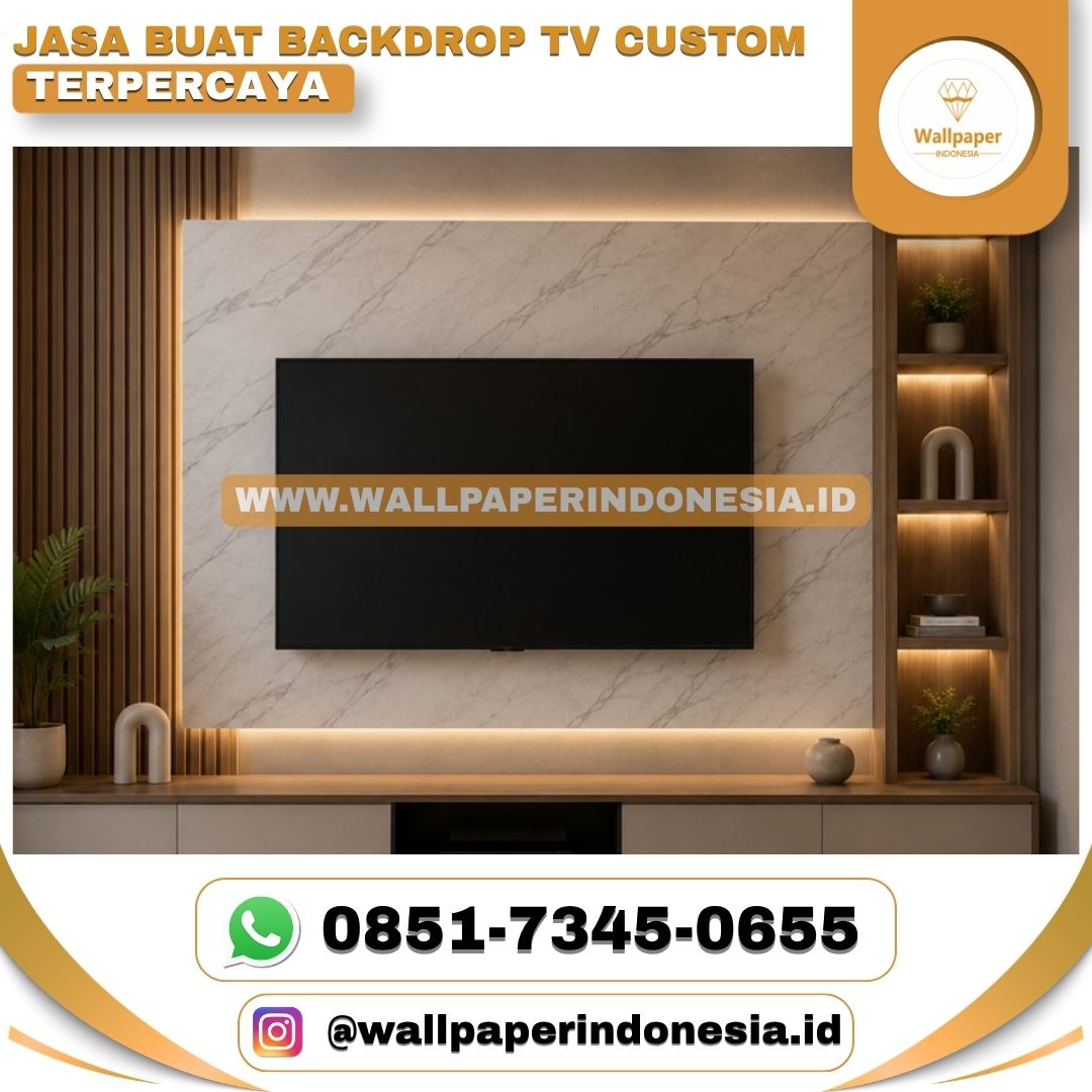 JASA BUAT BACKDROP TV CUSTOM TERPERCAYA