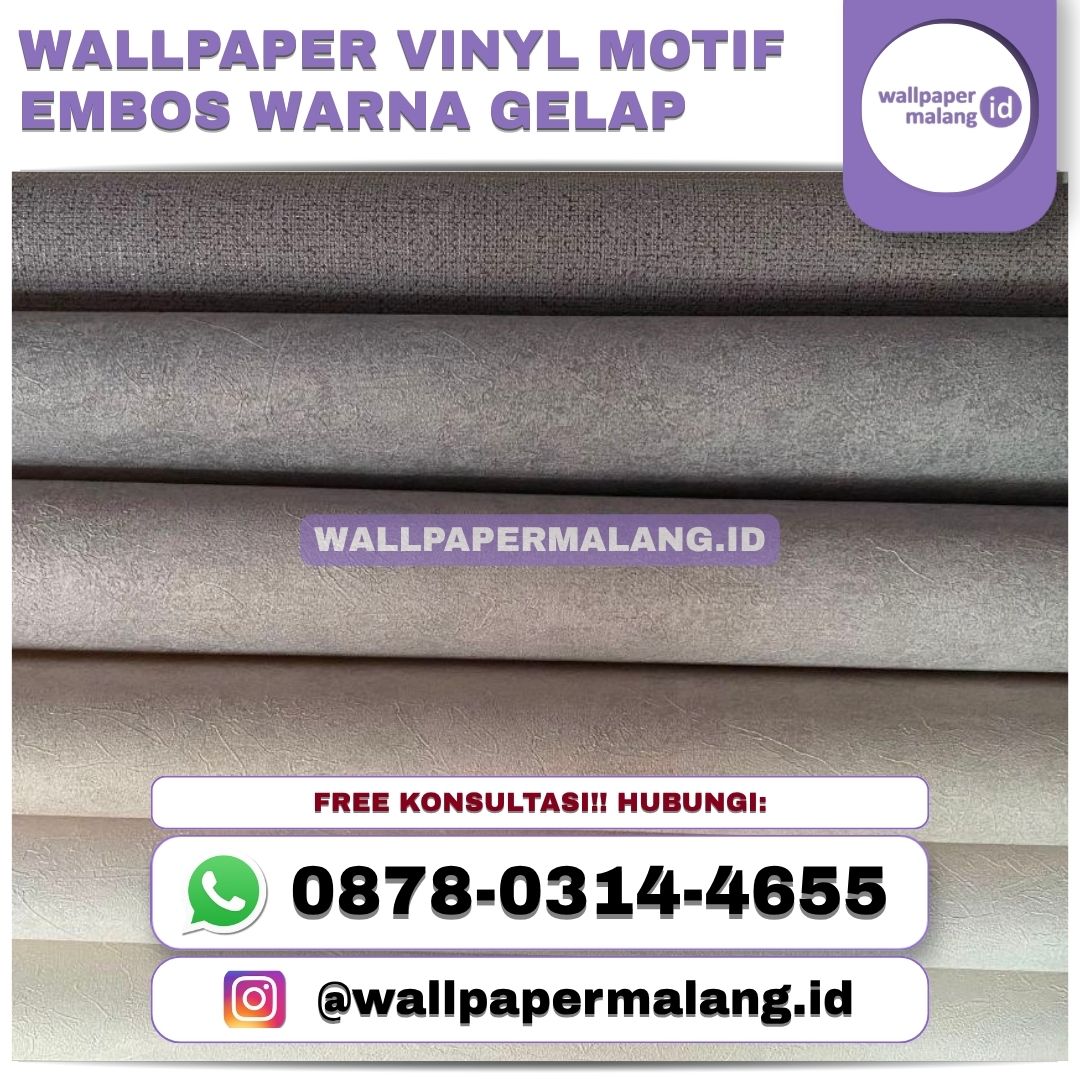 WALLPAPER VINYL MOTIF EMBOS WARNA GELAP