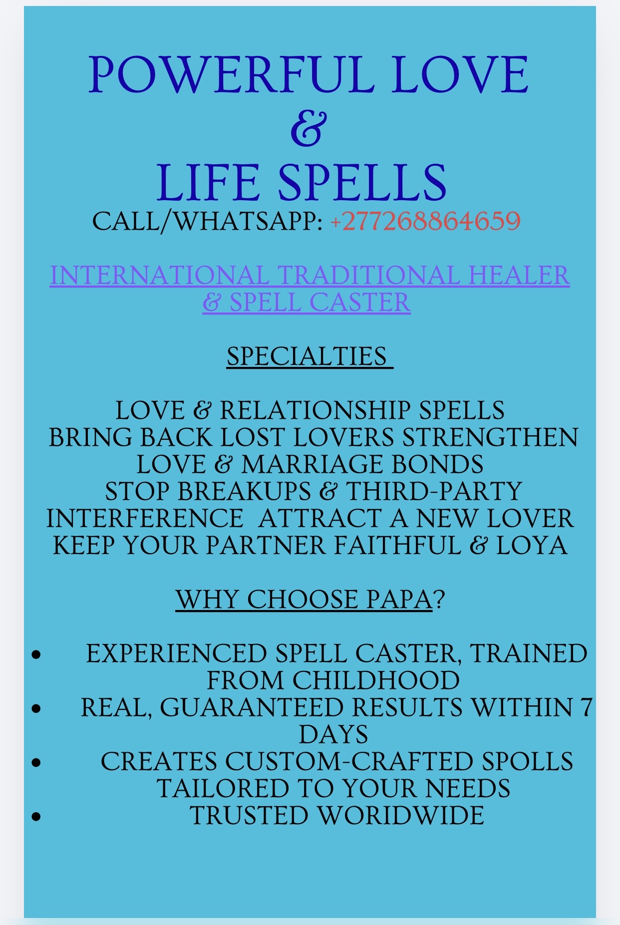 TRUE LOVE SPELL CASTER +27716356648TRADITIONAL HEALER In ELUKWATINI, PIER RETIEF, NKOMAZI, BRONKHORSTPRUIT, DENNILTON, DELMAS, VOLKSRUST, WHITE RIVER, KABOKWENI, HENDRINA, KRIEL, LYDENBURG