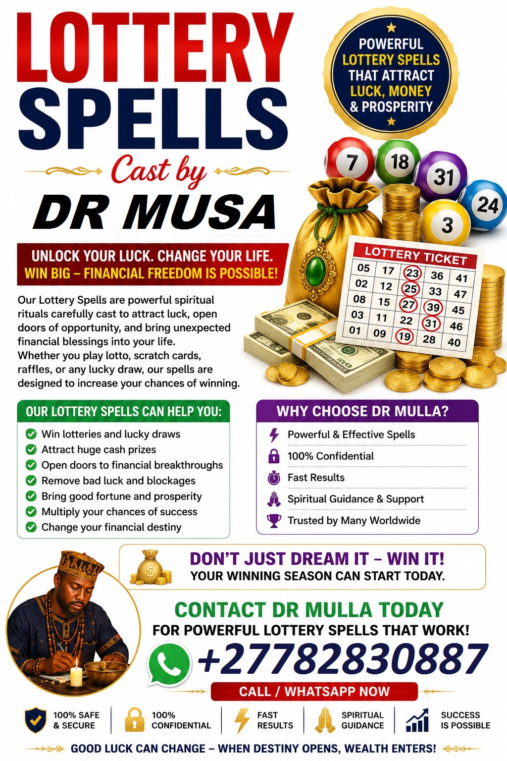 Lottery Spell In San Fernando de Monte Cristi In Dominican Republic, Jackpot Powerful Spells In Maryland Heights In MissouriCall ☏ +27782830887 Gambling Spell In Durban City, Lucky Numbers Spell In Pietermaritzburg South Africa